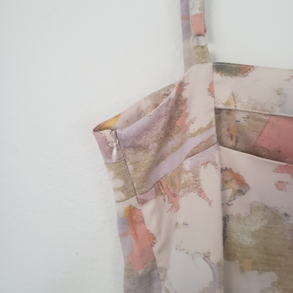 Urban Outfitters Pink Satin Mini Dress Sundress Medium Spring Summer Floral M - Picture 5 of 9